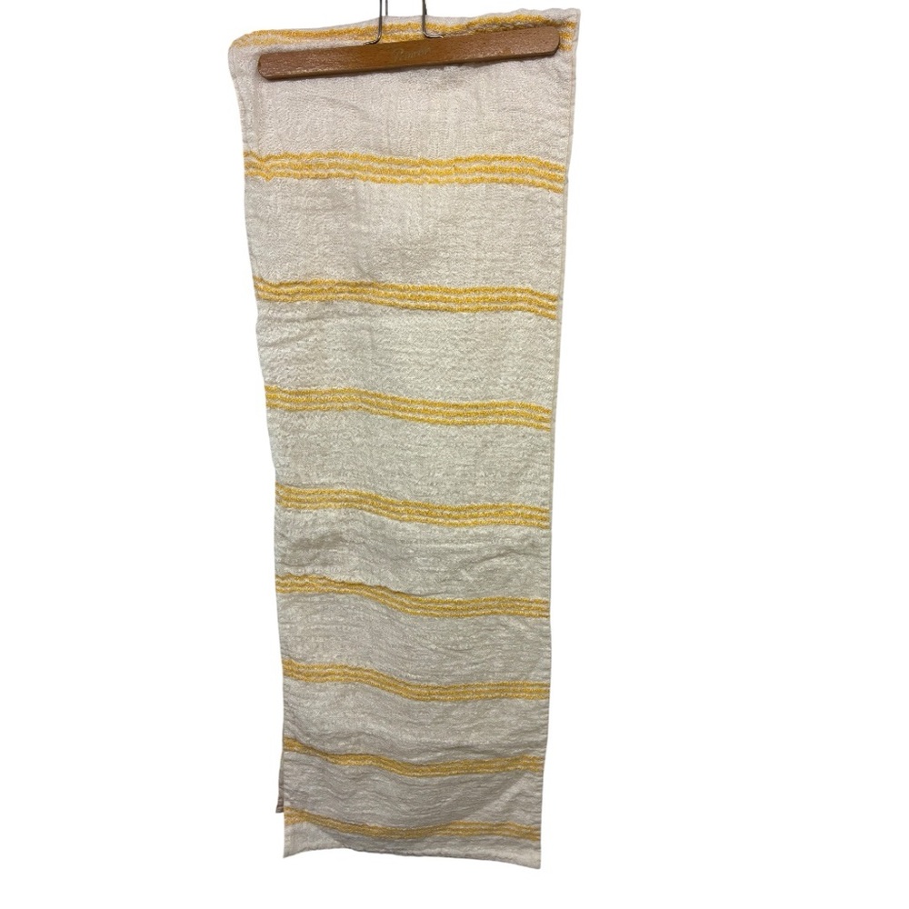 EasterTable Runner Yellow /White Striped Guaze Table Runner 84”X13” Cottage Core